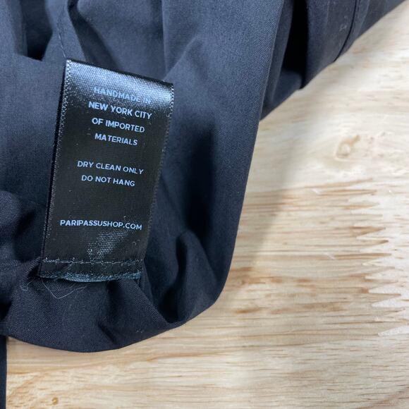 Pari Passu NWOT Poplin Shirtdress Black Side Pockets Size C2 (US 14) NO BELT - Picture 8 of 12